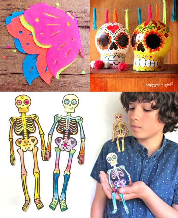 craft project worksheets Day of the Dead decoration ideas and activities templates