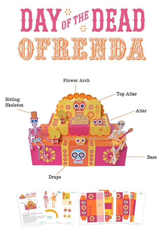 How to make an ofrenda Use easy paper craft template!