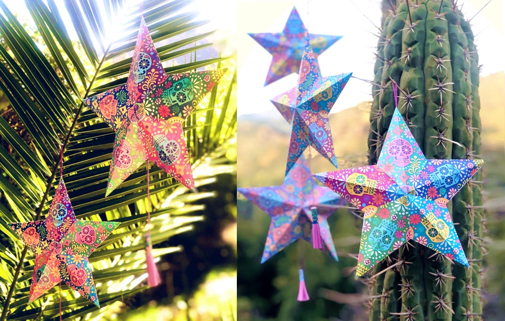 Day of the Dead paper star templates