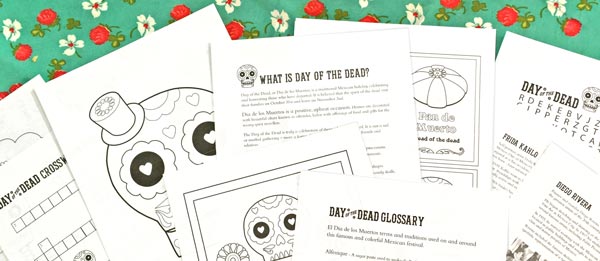 Day of the Dead Printable PDF worksheets Spanish and English