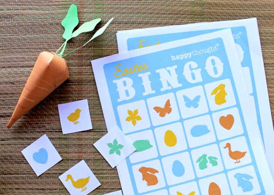 Free printable Easter Bingo game: Download 10 bingo cards, 36 caller cards + instructions.