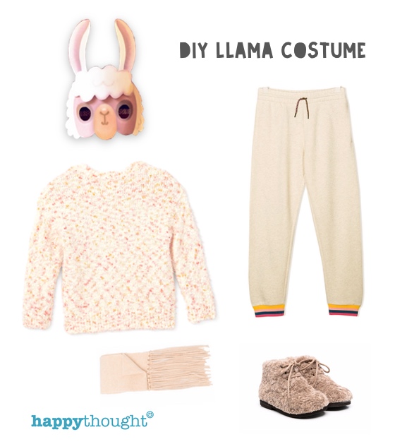 Easy DIY llama costume idea plus mask template