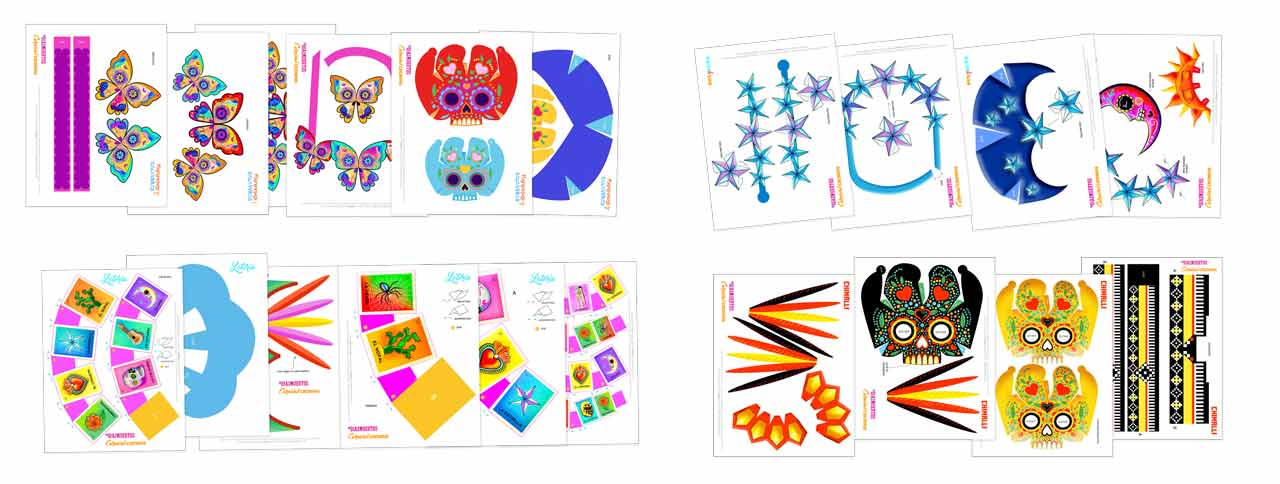 El Dia de los Muertos carnival headress crowns templates