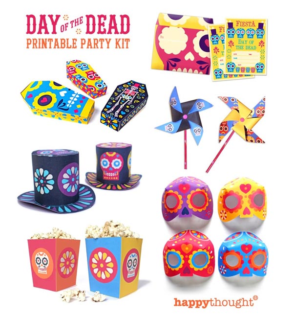 Day of the Dead: Craft project worksheets, printables and decorations •  Happythought