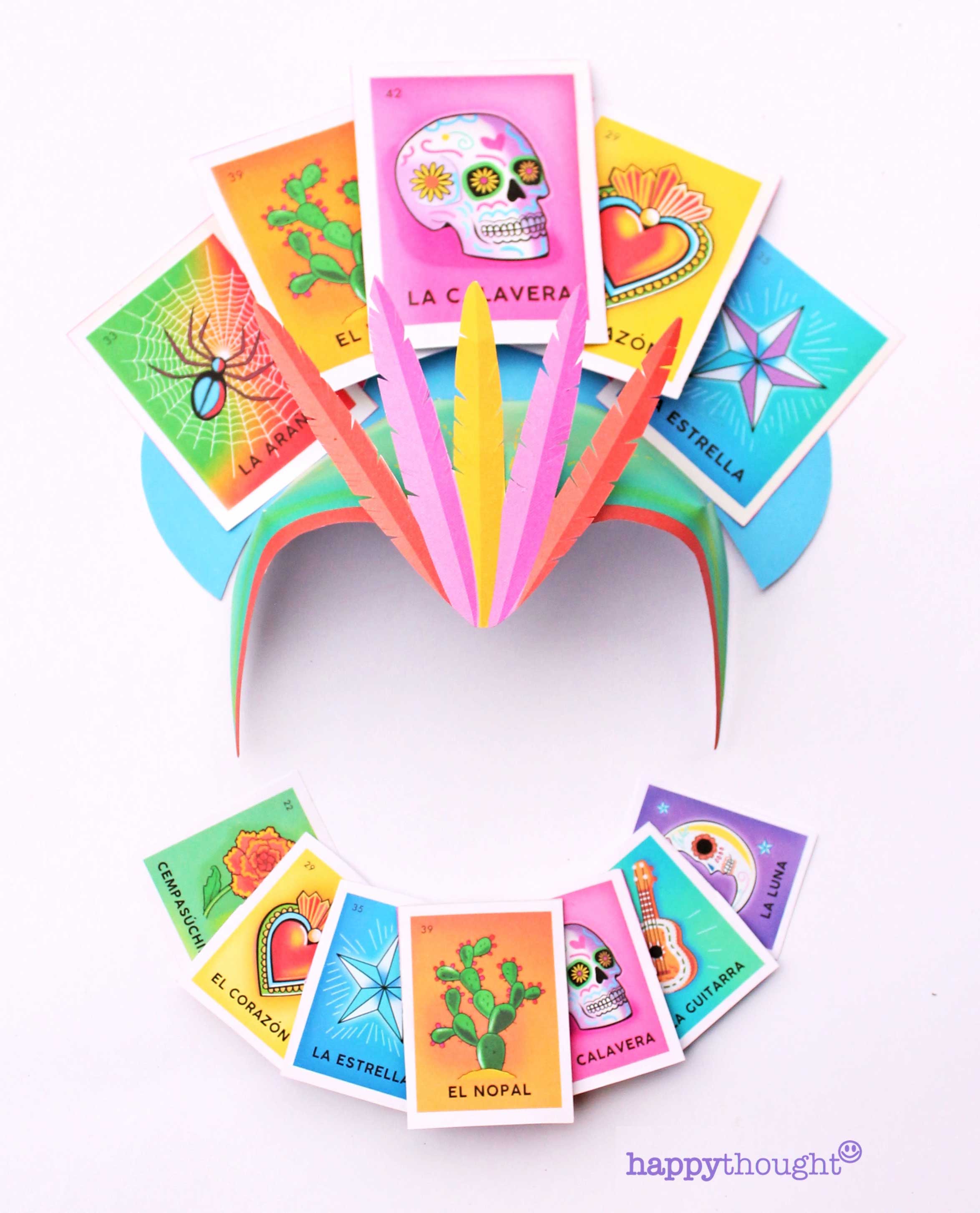 El Dia de los Muertos headdress crown loteria printable El Dia de los Muertos headdress crown loteria printable