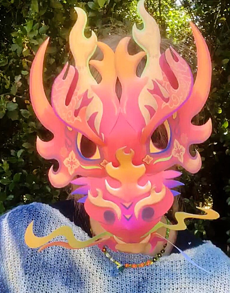 make your own Year of the Dragon DIY mask template