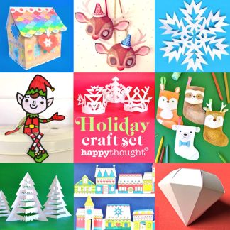 Festive Holiday craft pack - ideas, decorations and diy templates