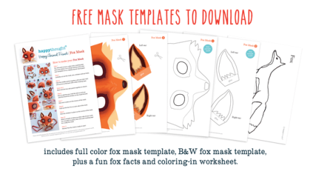 Easy fox mask template to make. Be a fox today! • Happythought
