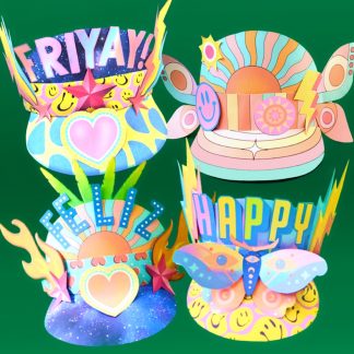 Happy friyay template and tutorial paper hat