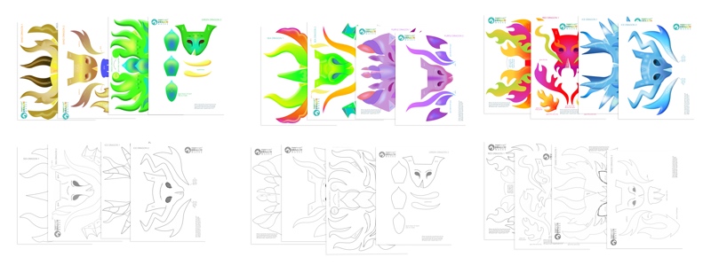 printable dragon mask templates to download and make