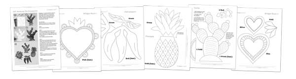 printable kids activity Hojalata ornaments craft art project for class and home