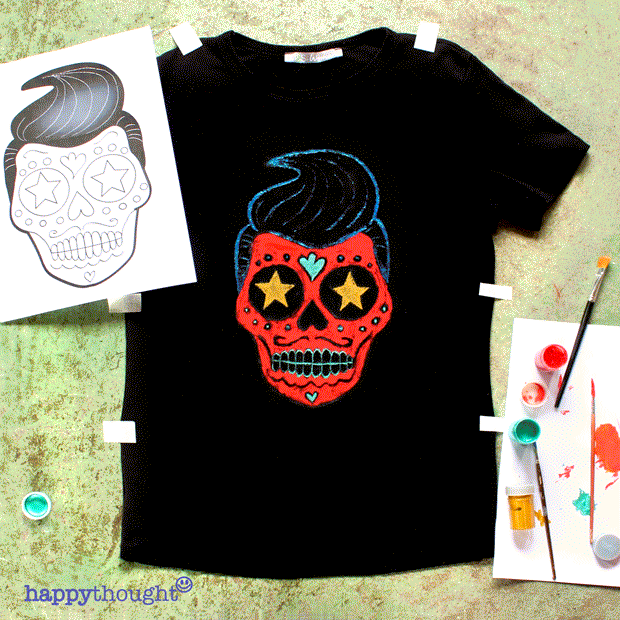 How to make a DIY painted Day of the Dead Calavera T-shirt