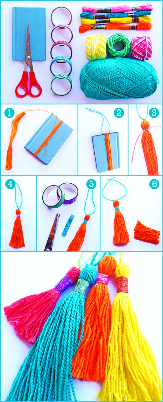 How to make a yarn tassel using scissors and yarn