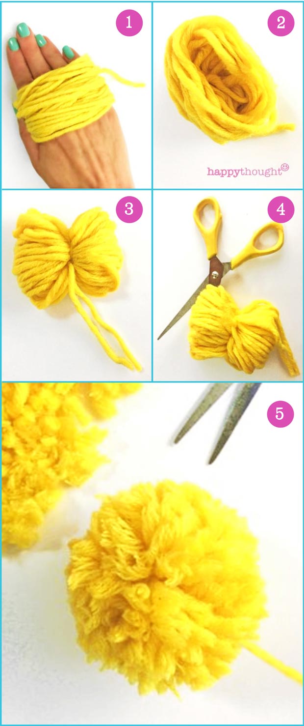 How to make an easy DIY pom-pom using scissors and wool