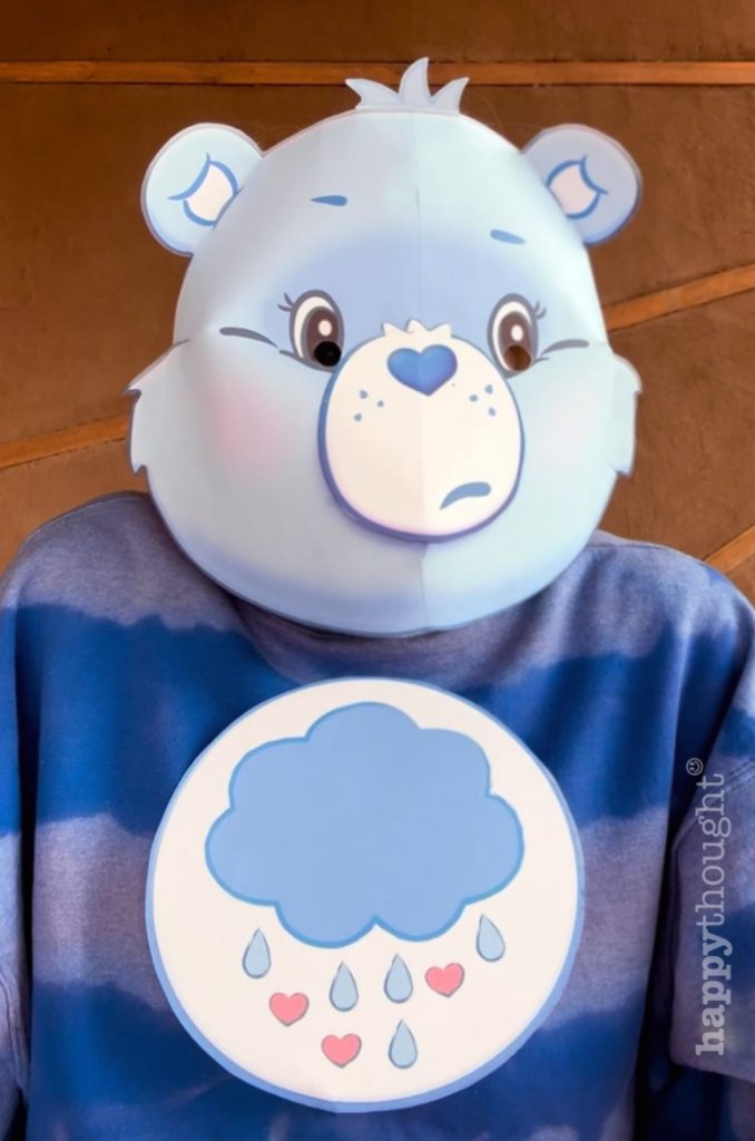 How to make grumpy bear mask