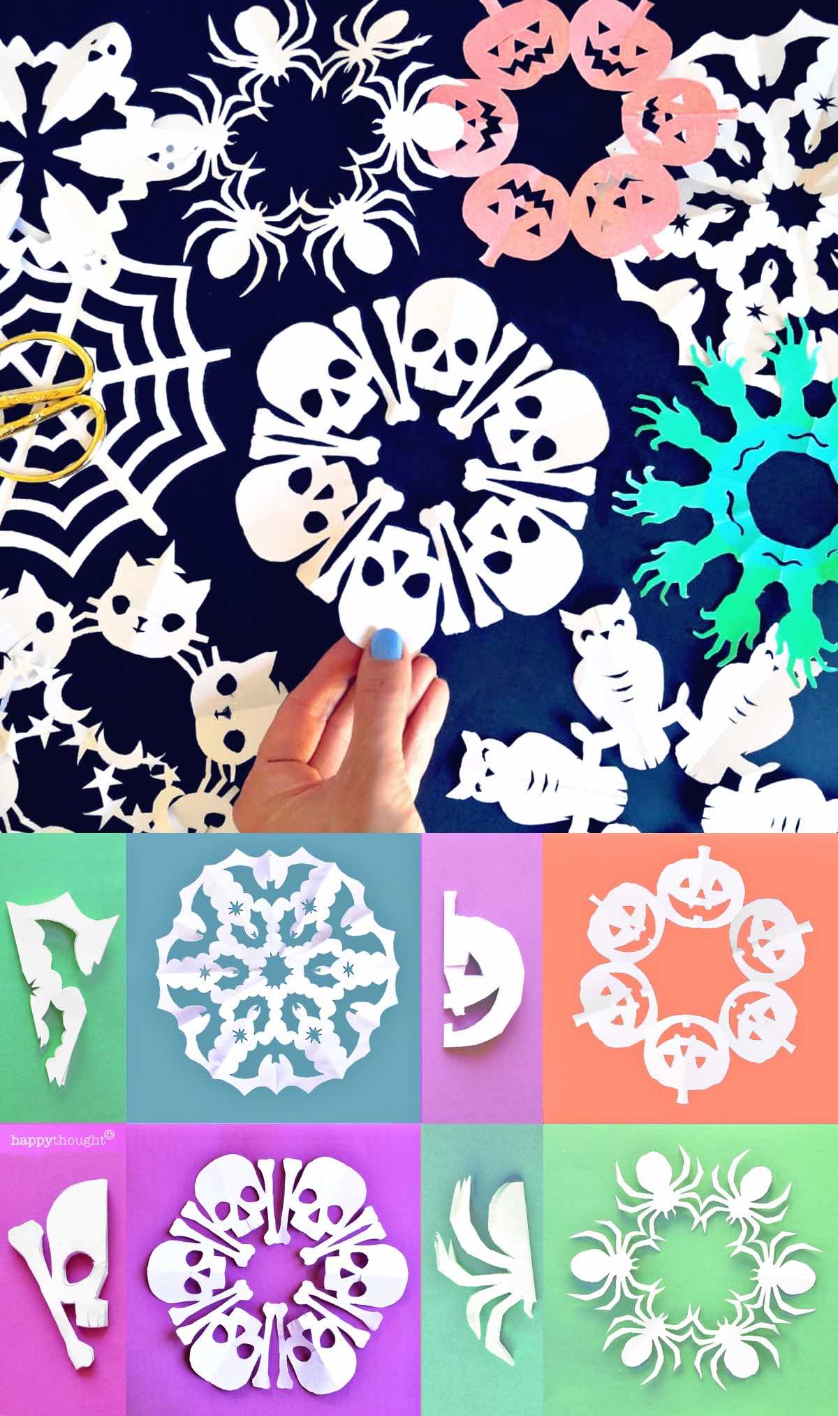 DIY Halloween snowflake templates. DIY Crafts • Happythought
