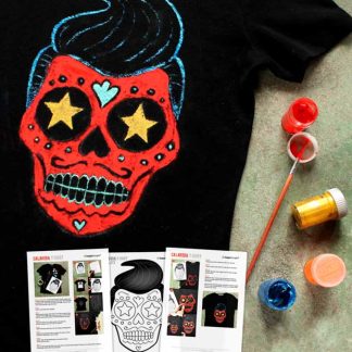How to paint Day of the Dead Calavera T-shirt template and tutorial