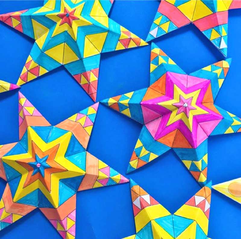 How to print and color in your own Mexican paper star decorations