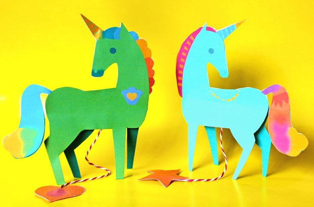 Make a DIY paper unicorn mobile. Easy and fun craft activity for the Holidays and Christmas!