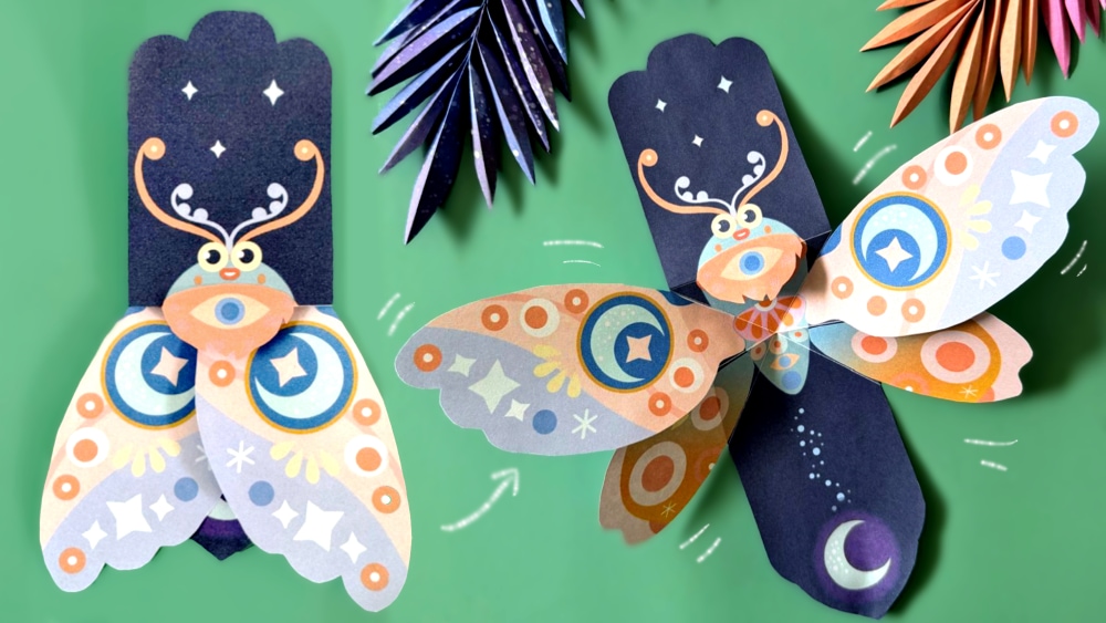 Make a cute moving flying Moth tutorial for Halloween