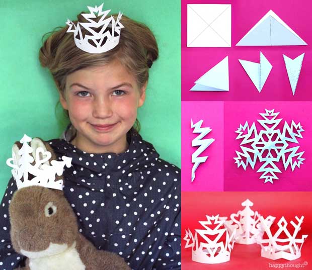 Make festive christmas crowns and paper snowflakes