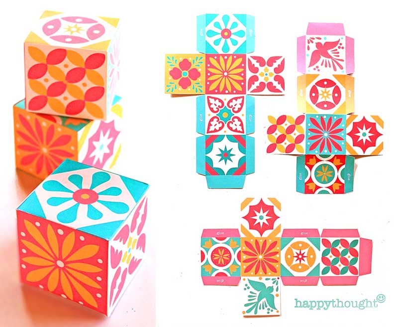 Make these cute paper talavera boxes photo step-by-steps