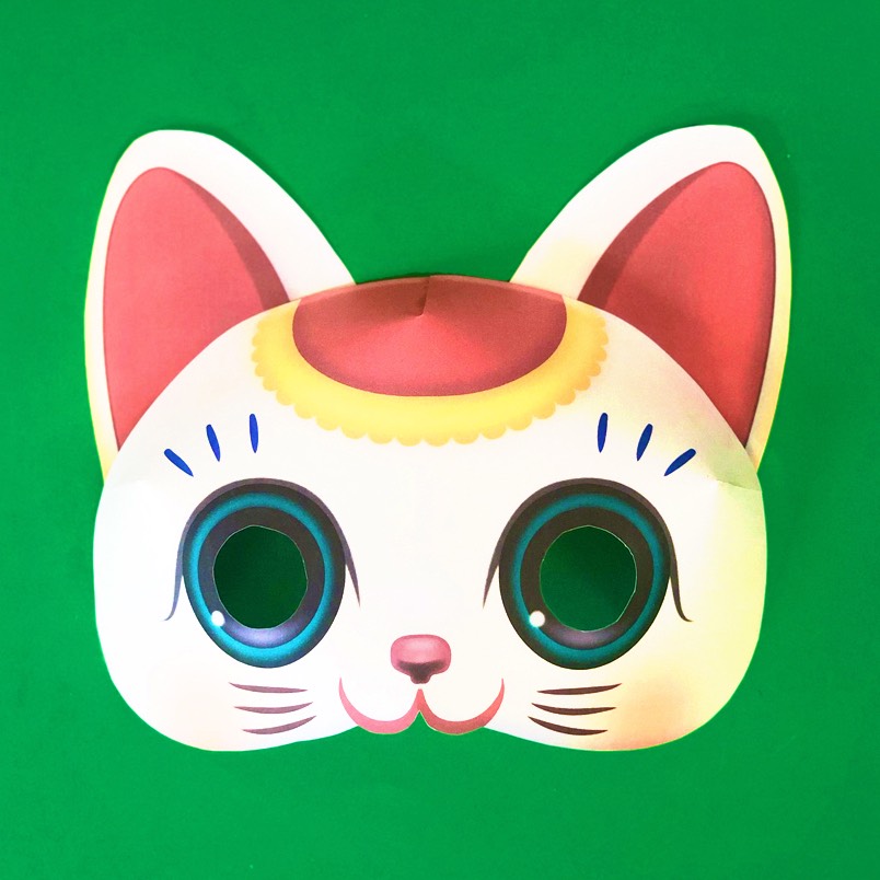 Maneki Neko mask templates. Be a cat! Meow • Happythought