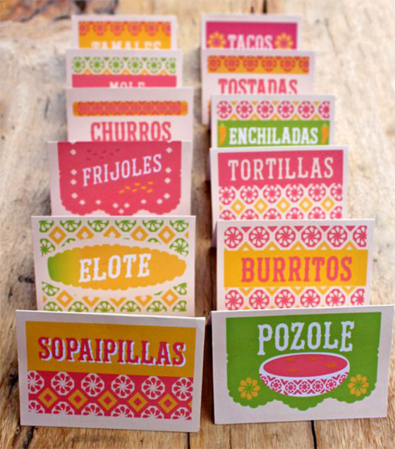 PDF food signs for a fiesta! Perfect for Day of the Dead, 5 de Mayo and delicious food tasting events!