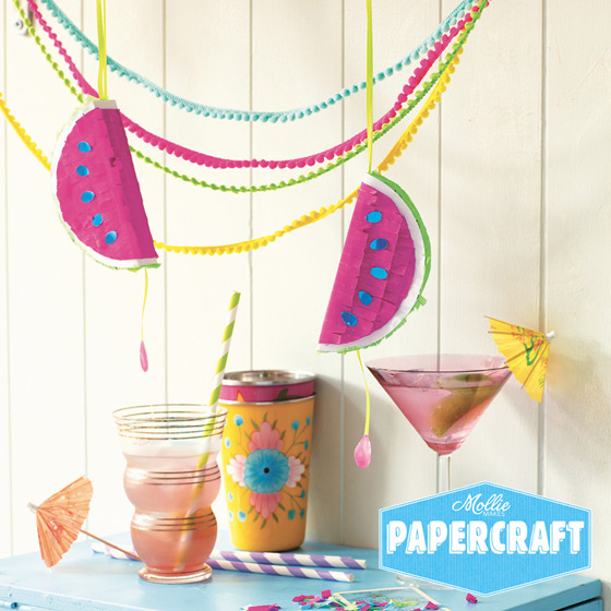 Mollie makes Papercraft projects: Watermelon pinata DIY!