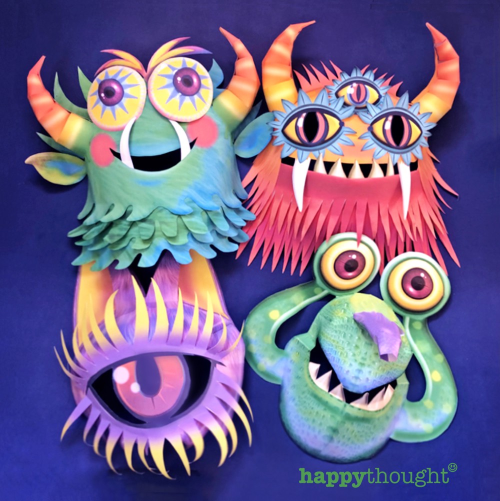 Monster mask templates. Be a monster! • Happythought