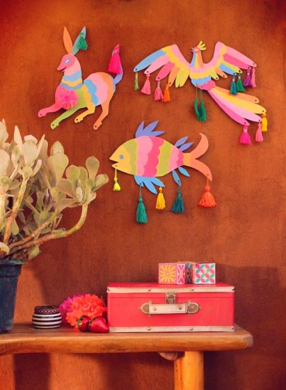 Make your own Otomi inspired animal wall art decorations