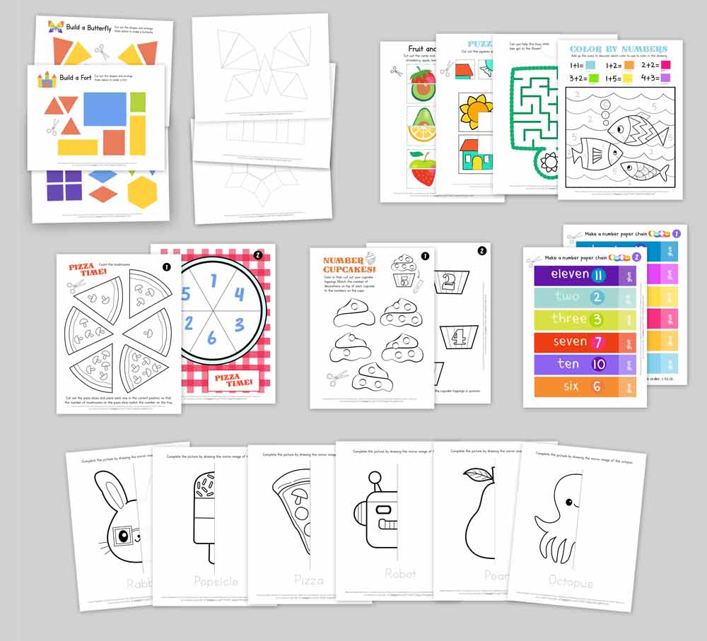 Pre school early learning homeschool classroom activity-sheets-pages