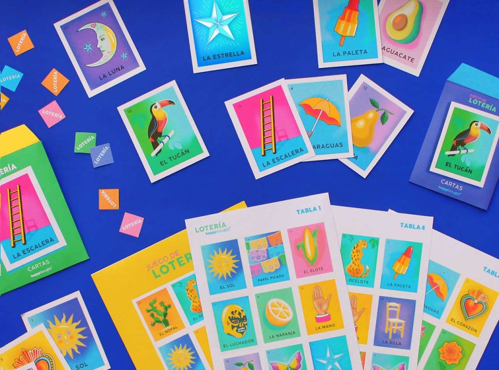 Instant print and play DIY Mexican Loteria game PDF template