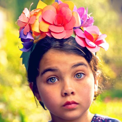 Paper flower crown template to make at home