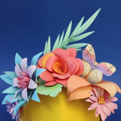 Printable paper flower crown craft kit corona