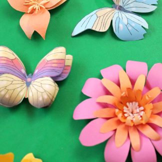 Paper flower crown craft kit. Easy to make DIY party out fit • Happythought