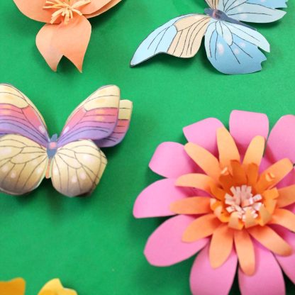 Printable paper flower crown craft kit paper flowers