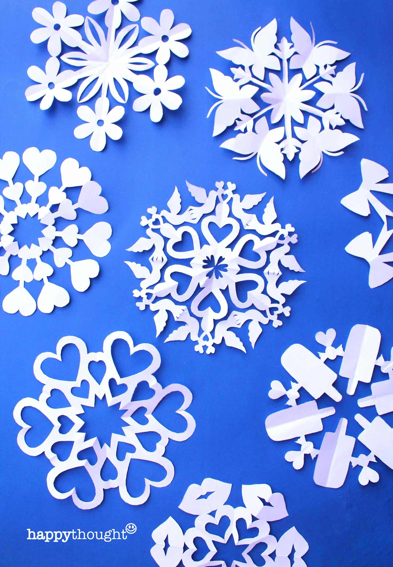 Snowflake templates to make DIY decorations for St valentines day