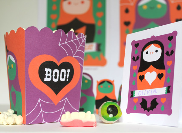 Spooky Halloween paper craft party. Homemade party decoration templates, ideas, patterns and cutouts