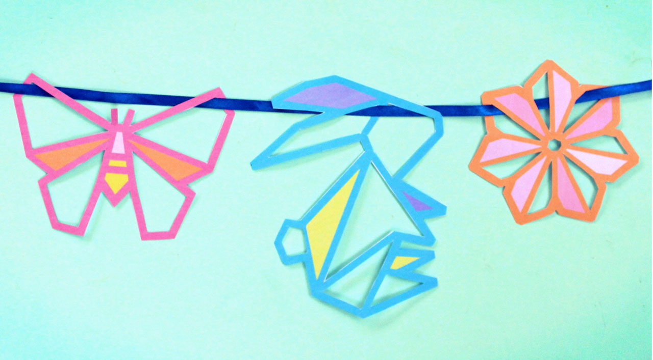 Springtime Sun catcher Easter garland craft activity