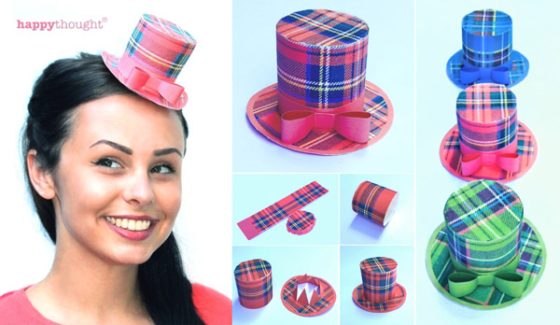 Tartan mini top hat ideas for a Scottish Burns Night Supper celebration