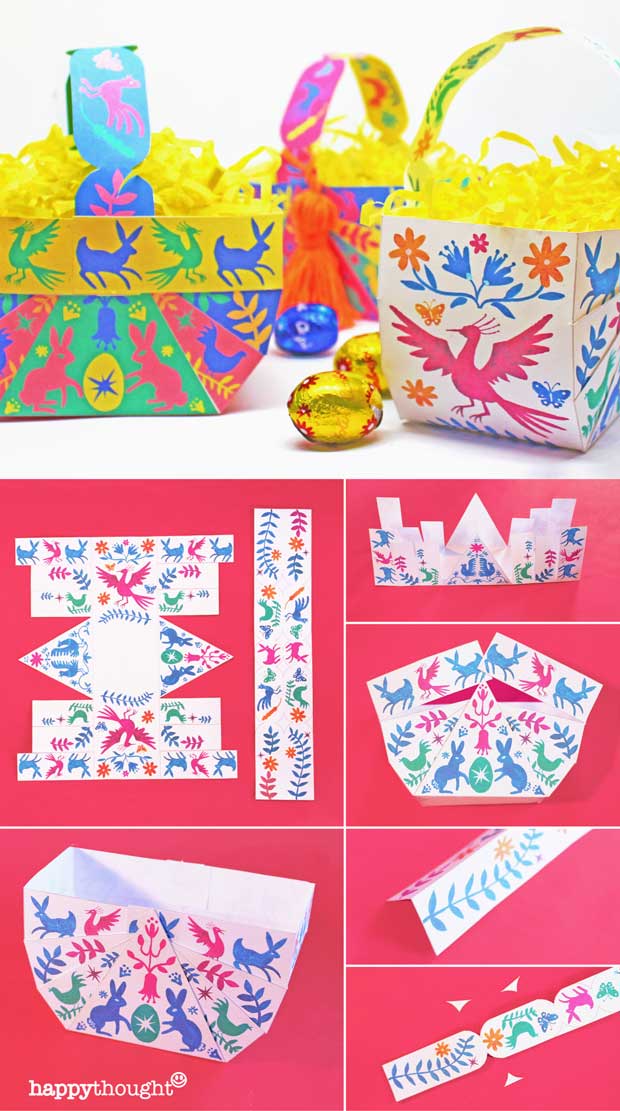 No-sew patterns and instructions on how to make DIY Easter Baskets