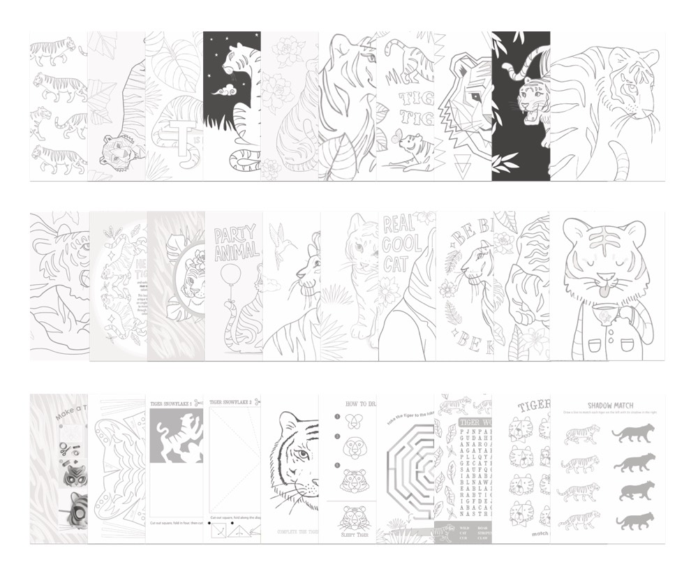 Tiger pages to print out and color in with diy craft templates
