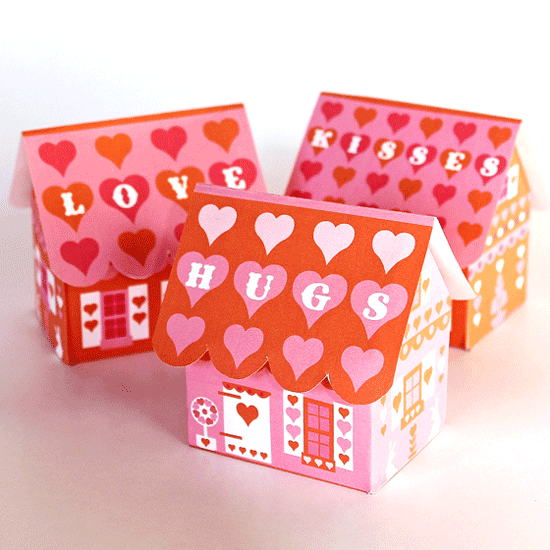 Hugs, love and kisses valentine gift box template!