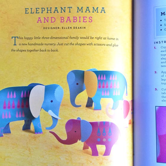 Easy projects for kids: Paper cutting elephant mama + babies!