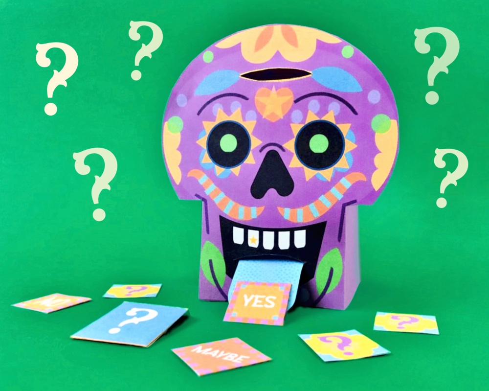 Fortune teller calavera template to make at home