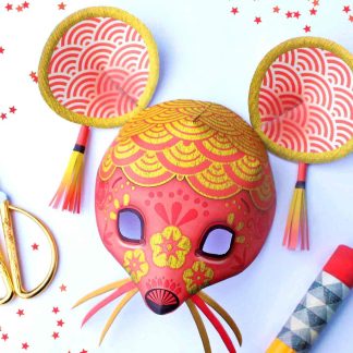 Chinese New Year DIY RAT mask templates and easy to follow instructions
