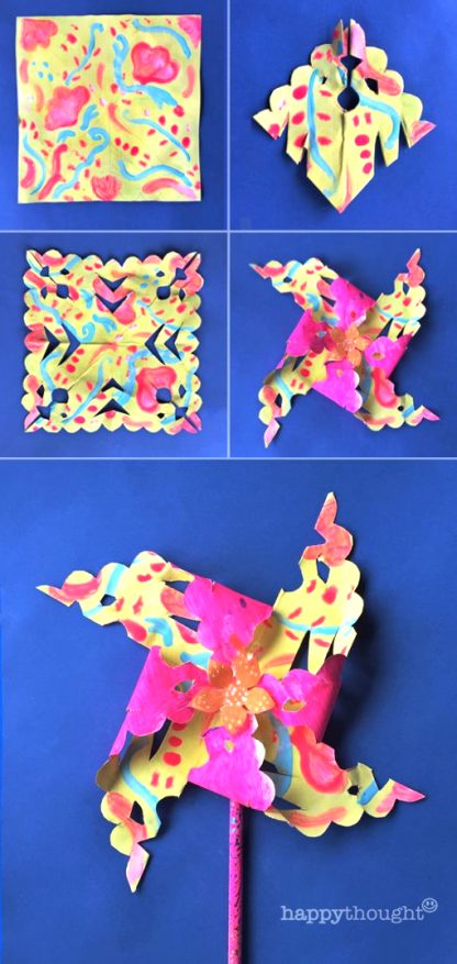 DIY craft paper windmill for Cinco de Mayo