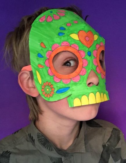 Color in calavera masks activity. Get creative • Happythought