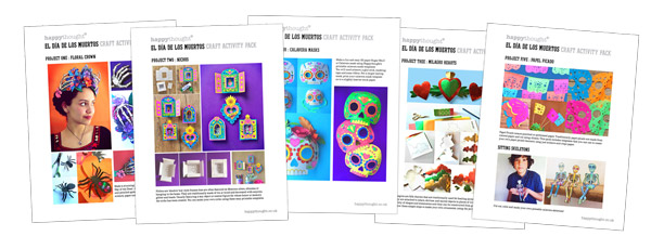 Craft worksheets for Day of the Dead activities, El dia de los Muertos PDF craft printables!